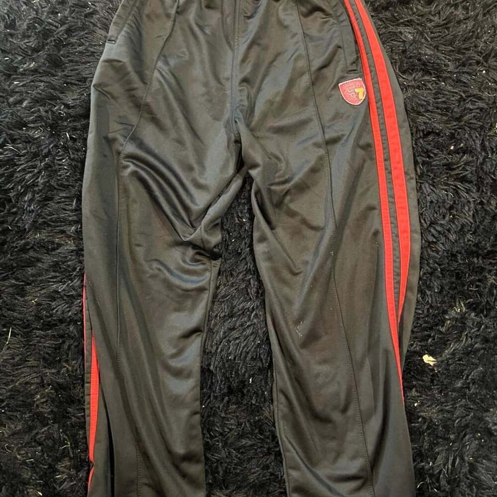 Guess Vintage Track Pants Black Red Striped Size M